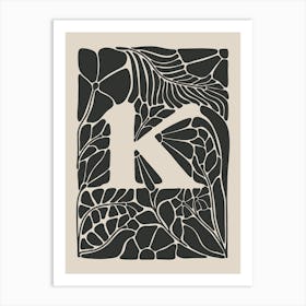 Botanical Letter K No 0751 Art Print