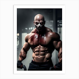 Zombie Bodybuilder Art Print