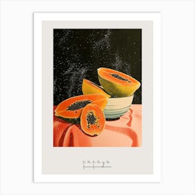 Art Deco Papaya Still Life 2 Poster Art Print