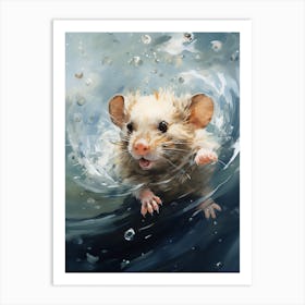 Adorable Chubby Swimming Possum 2 Art Print