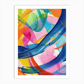 Rainbow Paint Brush Strokes Organic 7 Art Print
