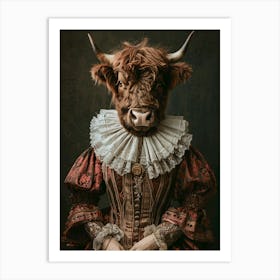 Lady Dressed As A Cow Art Print