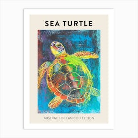 Rainbow Turtle Scribble Crayon Drawing Poster 6 Art Print