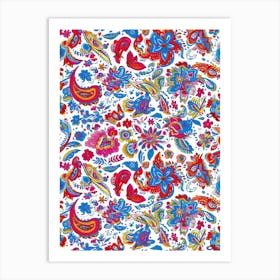 Petal Delight London Fabrics Floral Pattern 4 Art Print