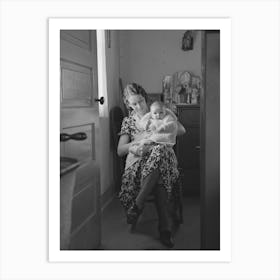 Untitled Photo, Possibly Related To Child On Lap Of Mother Reading The Newspaper, Nissen Shack Near Dicken Art Print