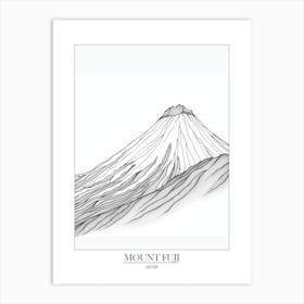 Mount Fuji Japan Line Drawing 2 Poster Art Print