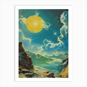 Moonlight Over The Mountains Art Print