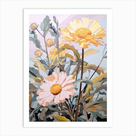 Calendula 1 Flower Painting Art Print