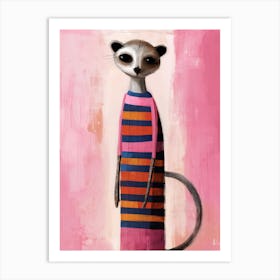 Playful Illustration Of Meerkat For Kids Room 1 Art Print