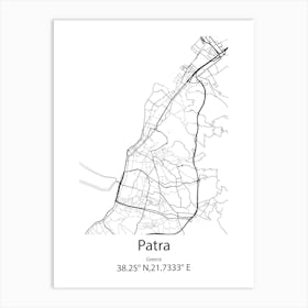 Patra,Greece Minimalist Map Art Print