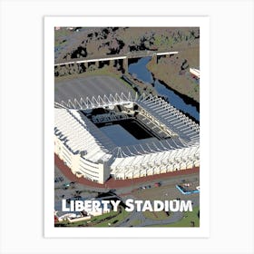Liberty Stadium, Swansea, Stadium, Football, Art, Soccer, Wall Print, Art Print Art Print
