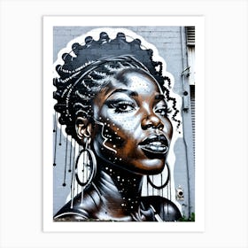 Graffiti Mural Of Beautiful Black Woman 310 Art Print