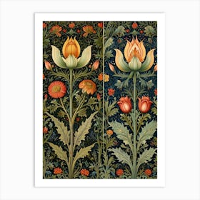 William Morris Two Panels Of Flowers Art Print