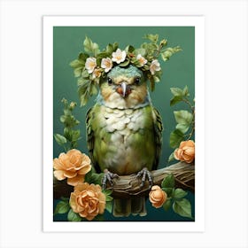 Bird In A Flower Crown 5 Art Print