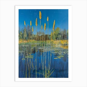 Reeds In A Pond Art Print