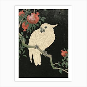 Japanese Ukiyo-E Cockatoo On Pomegranate Art Print