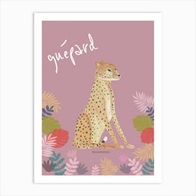 Cheetah In Blush Pink Art Print