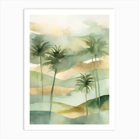 Los Angeles Golden Green LA Palms Art Print