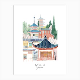 Kyoto Japan Gouache Travel Illustration Art Print