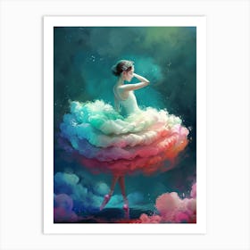 Ballerina In The Clouds 1 Art Print