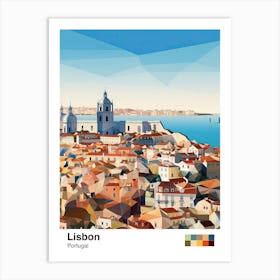 Lisbon, Portugal, Geometric Illustration 3 Poster Art Print