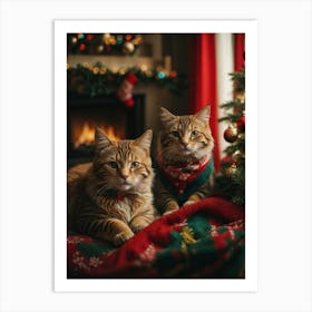 Christmas Cats 2 Art Print