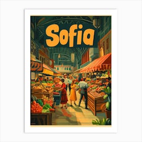 Aihrgdesign A 1970s Inspired Travel Poster For Sofia 4 Art Print