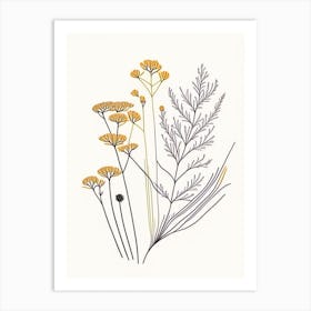 Caraway Spices And Herbs Minimal Line Drawing 3 Art Print