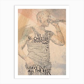 Chester Bennington Live In Concert Typo Art Print