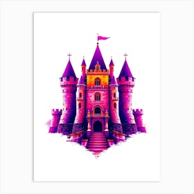 Pink Castle Illustration Art Print