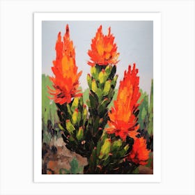 Cactus Painting Woolly Torch Cactus 1 Art Print