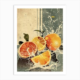 Citrus Fruits Paint Splash 3 Art Print