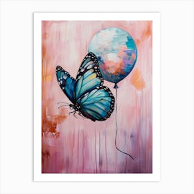 Cute Butterfly 1 With Balloon Art Print