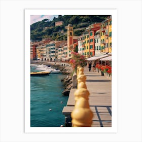 Portofino Italy Coast Line Summer Vintage Photography Art Print