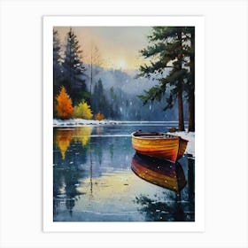 Boat On The Lake 1 Art Print