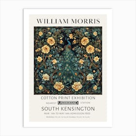 William Morris Peacock Yellow Flowers Art Print