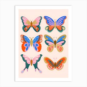 Colorful Butterfly Collection Art Print