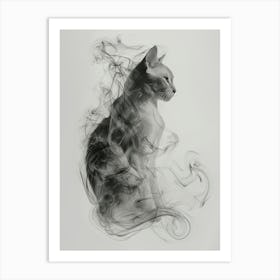 Smoke Cat 1 Art Print