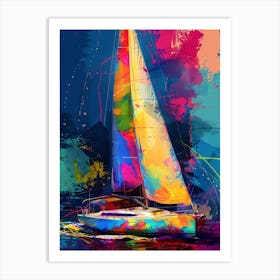 Sailboat Painting sport Art Print