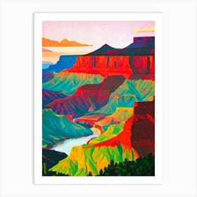 Grand Canyon National Park United States Of America Abstract Colourful Art Print