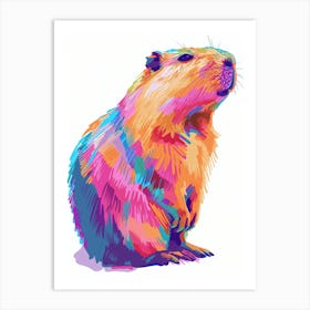 Abstract Colorful Capybara Art Print