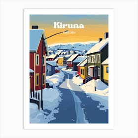 Kiruna Sweden Streetview Digital Travel Art Art Print