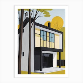 Minimalist Modern House Illustration (4) Art Print