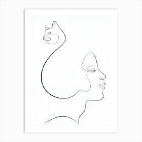 Cat And Woman 1 Art Print