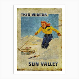 Vintage Travel Poster ― This Winter Sun Valley Art Print