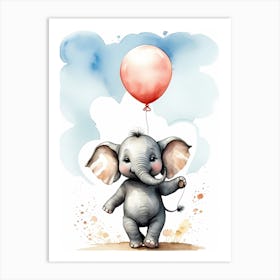 Adorable Chibi Baby Elephant (7) Art Print