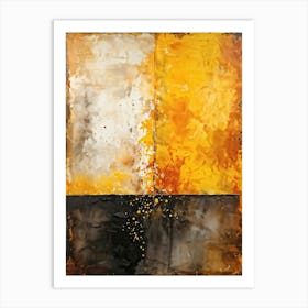 Abstract Watercolor Painting Captures The Essence Of Autumn With Splashes Of Bright Yellow Brillian (5) Art Print