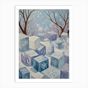 Snow Cubes no2 Art Print