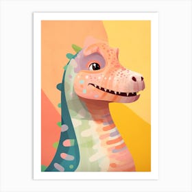 Colourful Dinosaur Sauroposeidon 1 Art Print