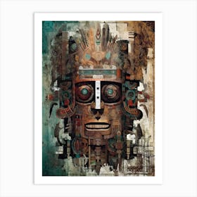 Aztec Mask, Native american Art Print